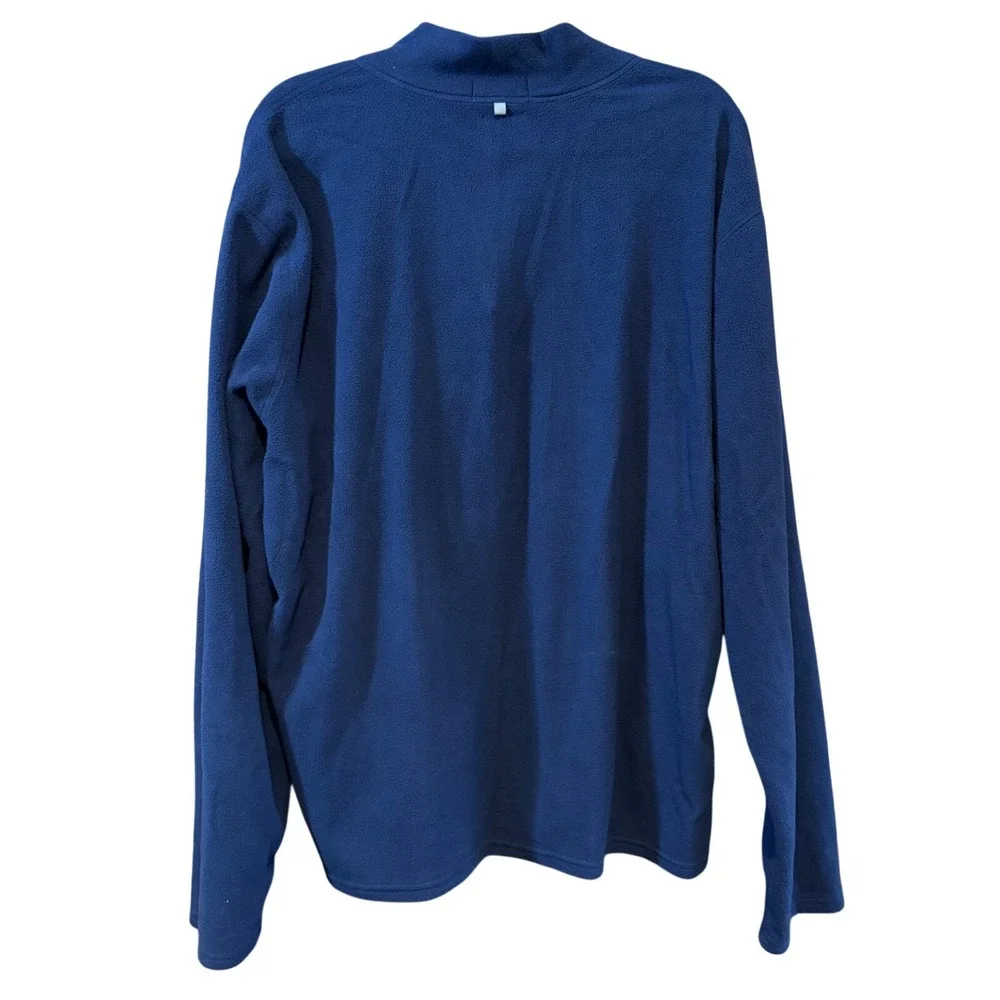 Polo Ralph Lauren Performance Mens XXL Navy Blue‎ Yellow 1/4 Zip Fleece Pullover